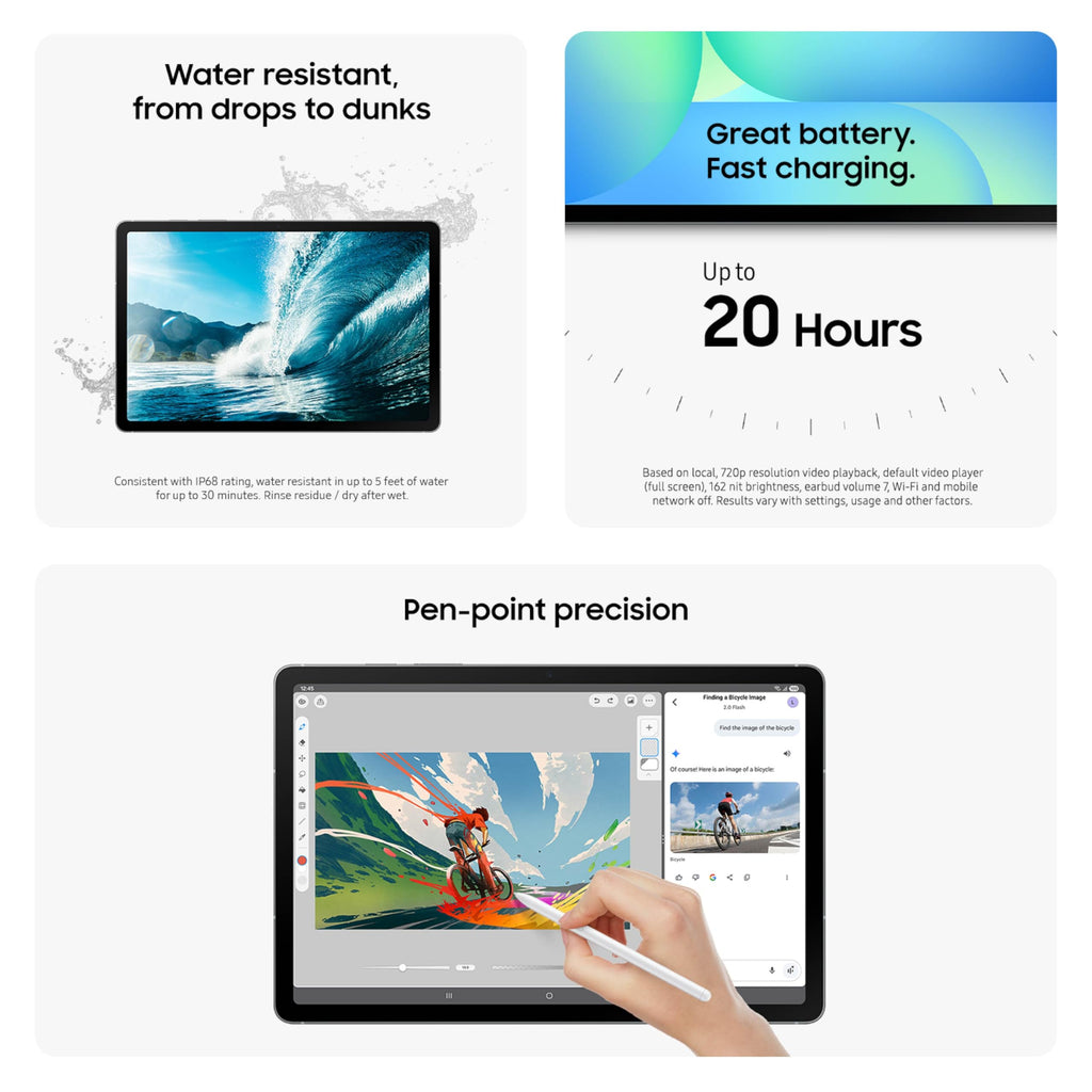 128GB 8GB RAM 5G WiFi 6E 10.9” LCD Android 15 Tablet Gray N7577