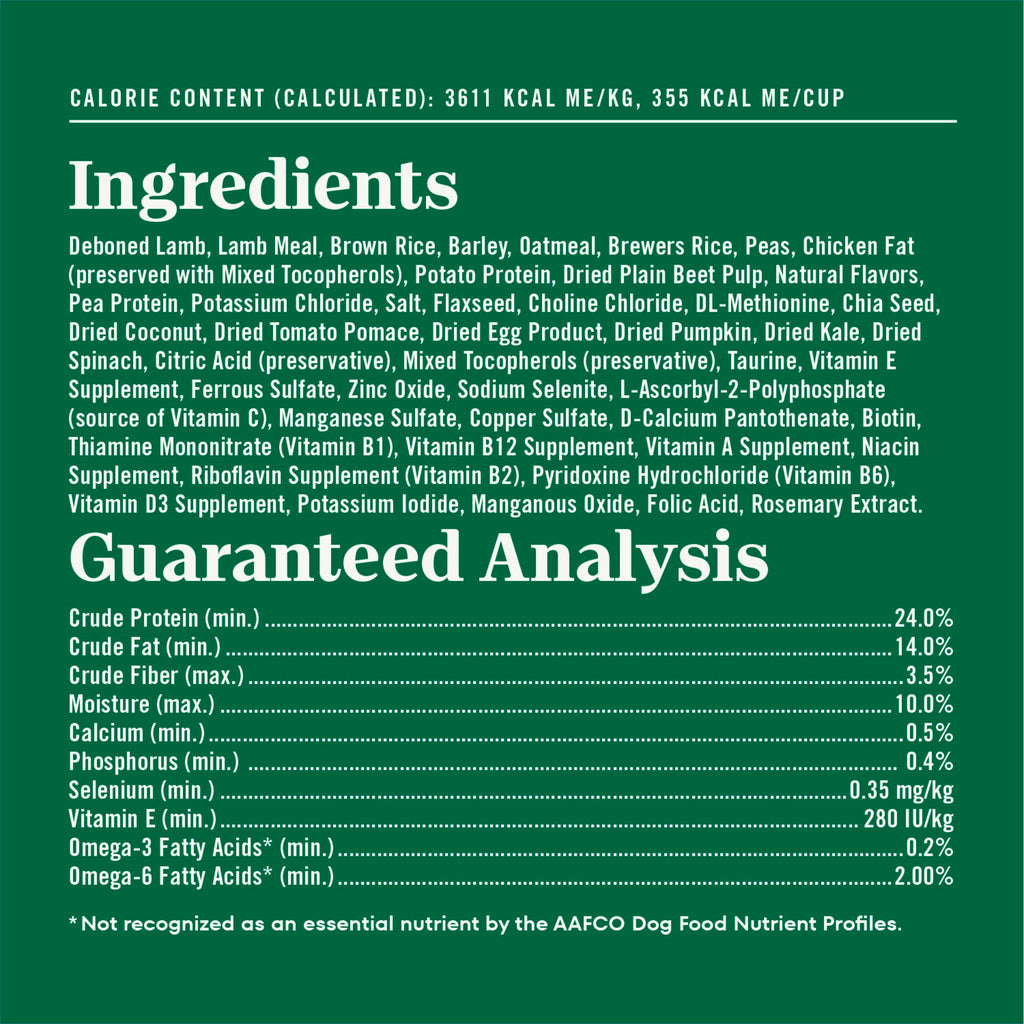 Adult Dry Dog Food, Lamb & Brown Rice Recipe, 36 lb P112
