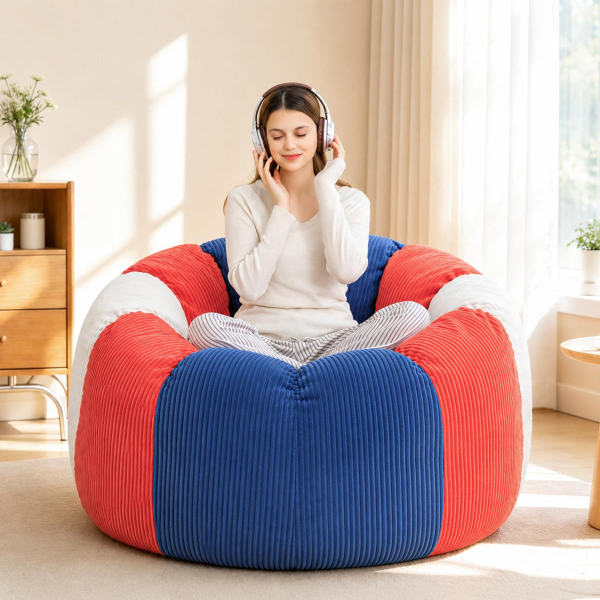 Shredded Foam Bean Bag Chair with Arms L867