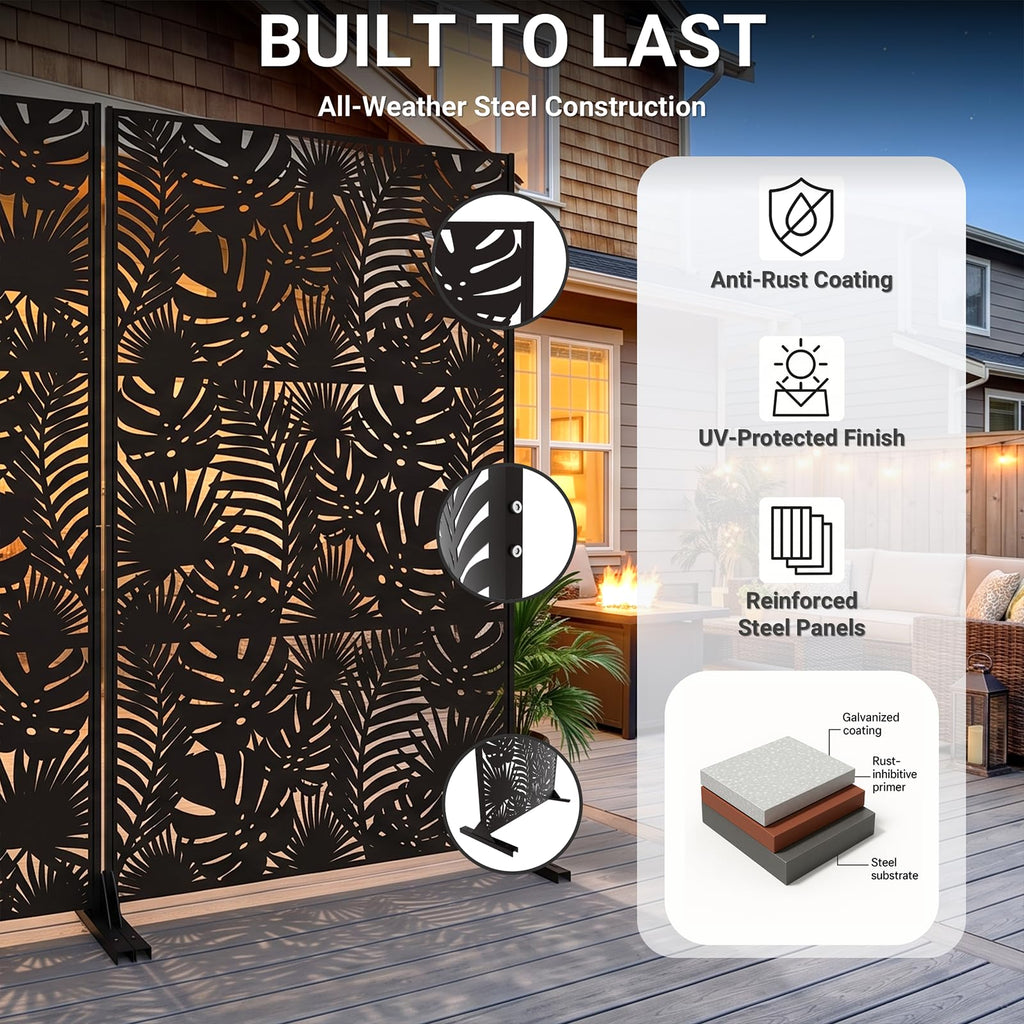 72in Laser Cut Steel Privacy Screen Z134