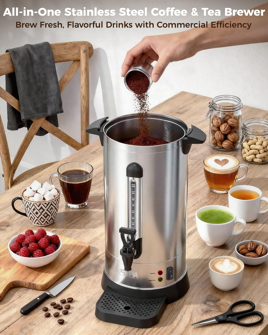 1500W 100 Cup Stainless Steel Commercial Coffee Urn T41894