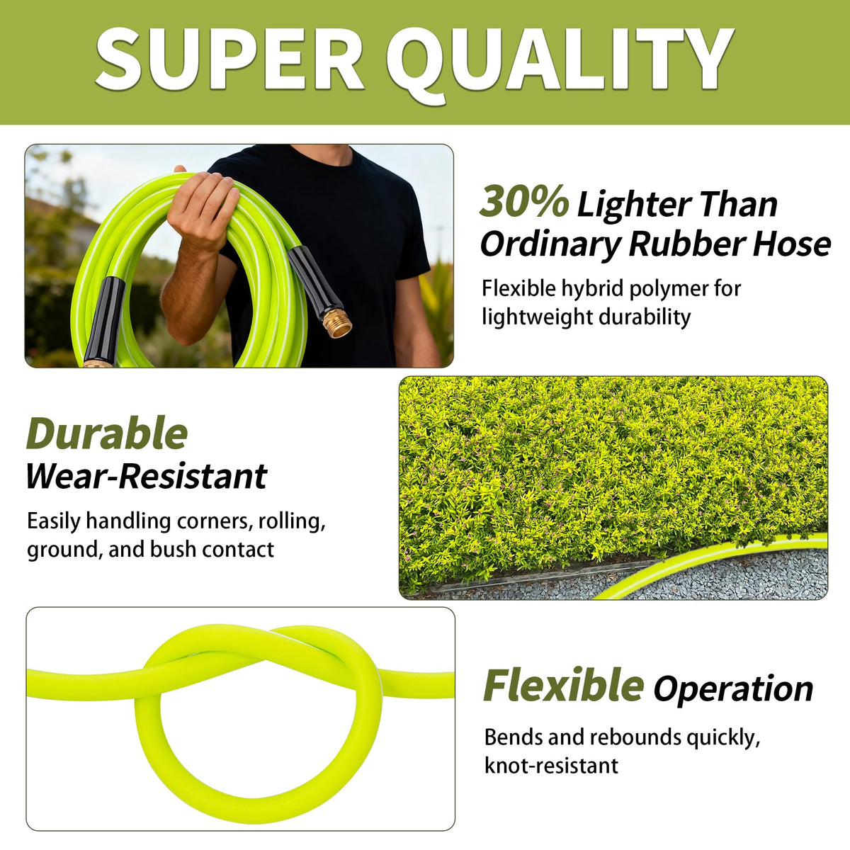 100FT x 5/8" Lightweight Hybrid Rubber Garden Hose N64233