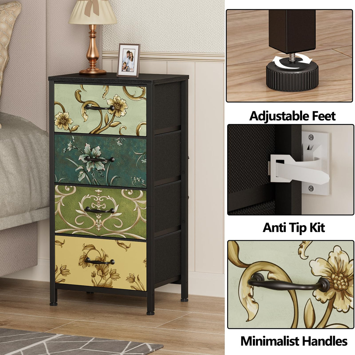 4 Drawer Fabric Dresser C174736
