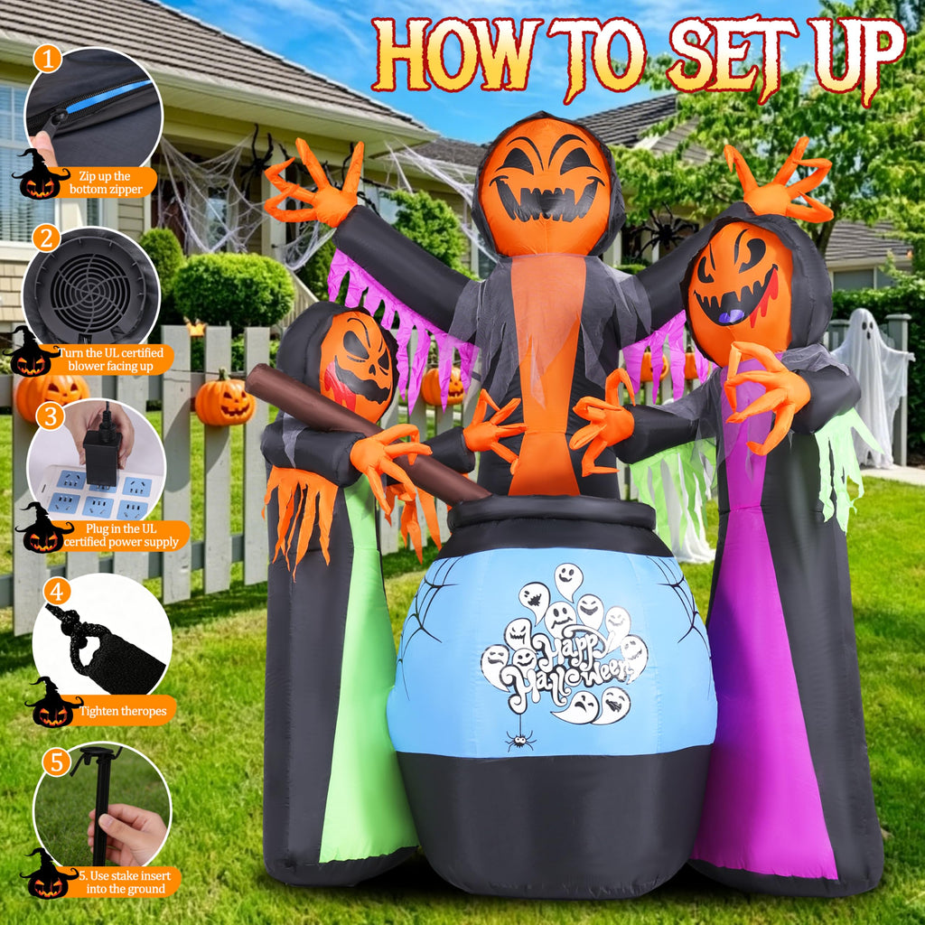 8FT Halloween Inflatable with Light Yard Decor Z9795