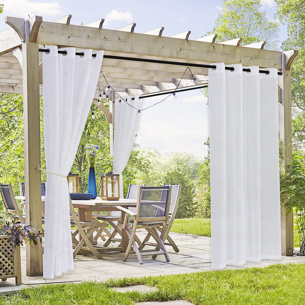 Waterproof Semi-Sheer Outdoor Curtains B737013