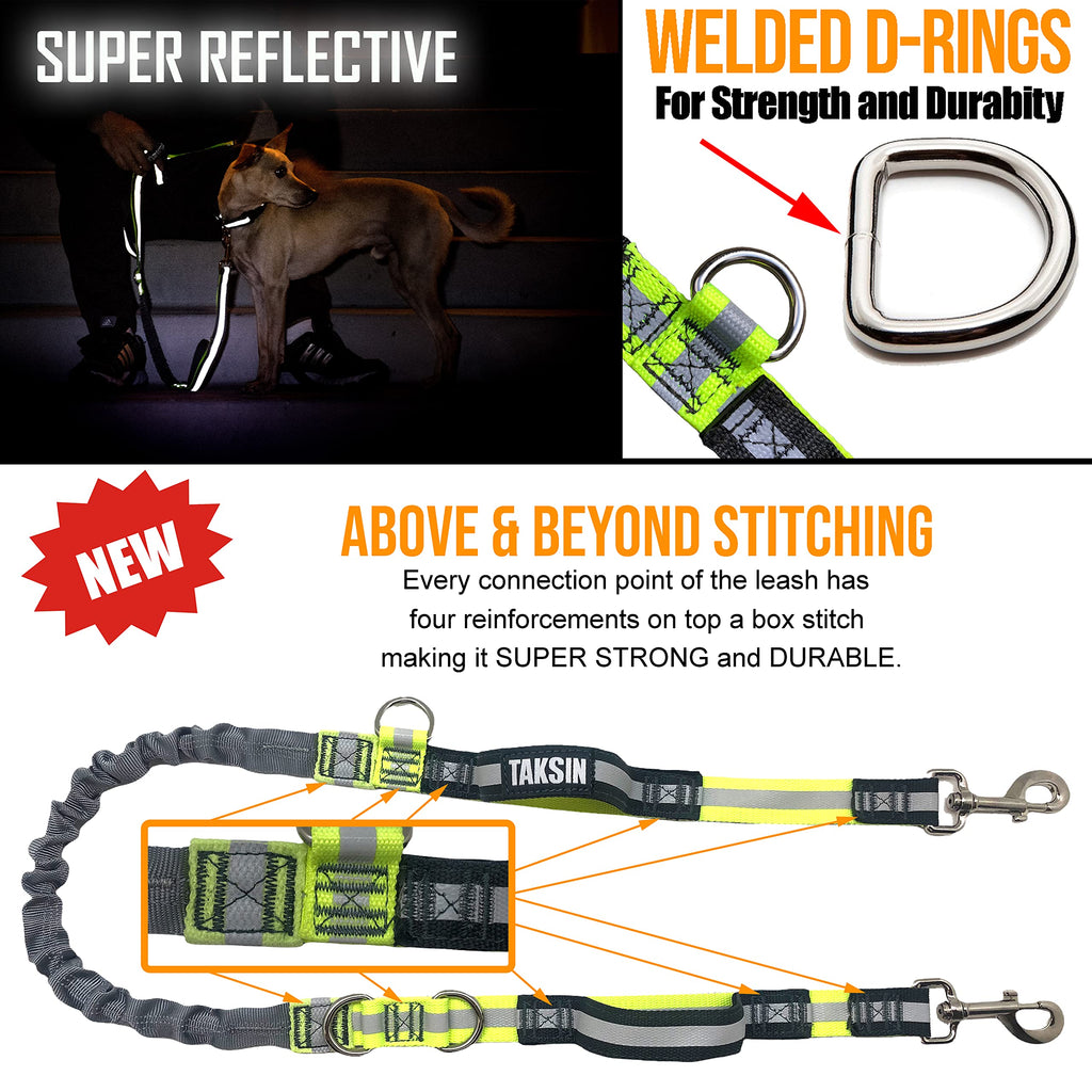 Hands Free Dog Leash with Reflective Bungee, Treat Holder, Poop Bag Dispenser S715487