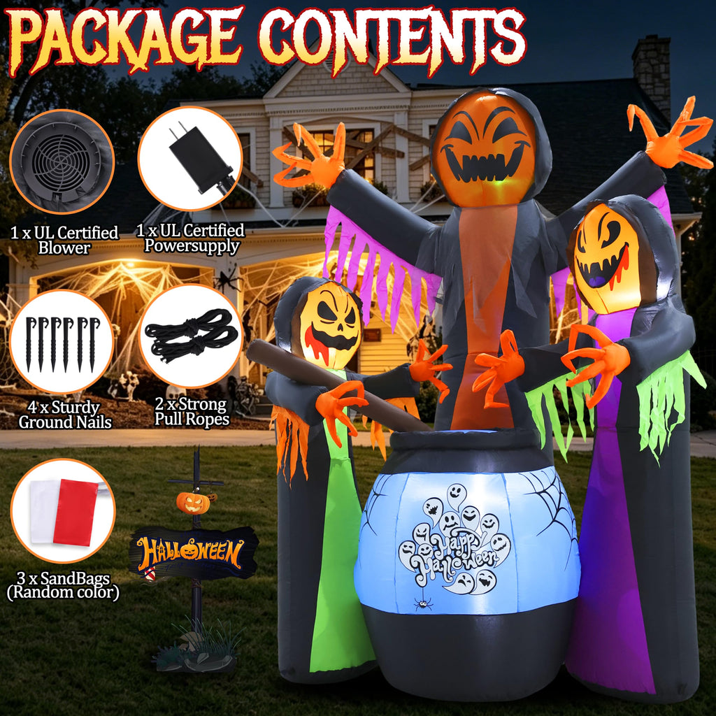 8FT Halloween Inflatable with Light Yard Decor Z9795