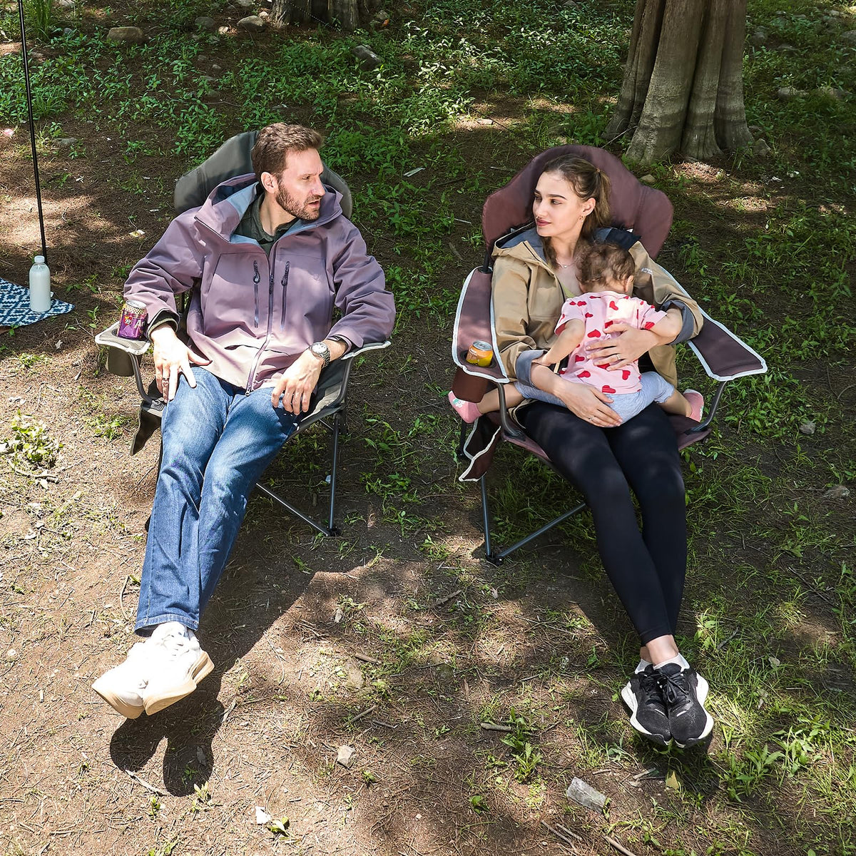 Folding Camping Chairs 2 Pack Green Q7973